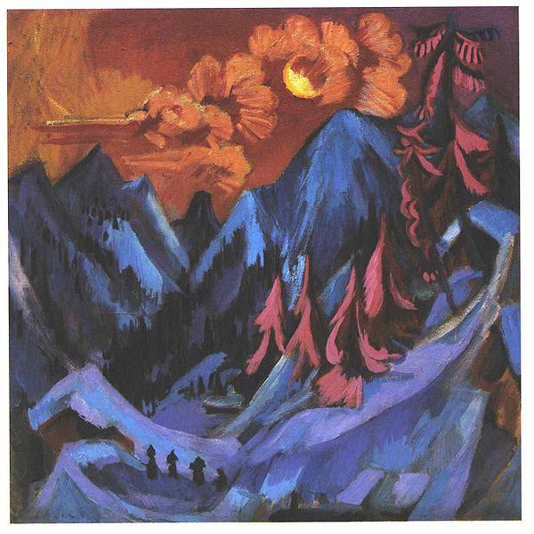 Ernst Ludwig Kirchner Winter moon landscape oil painting image